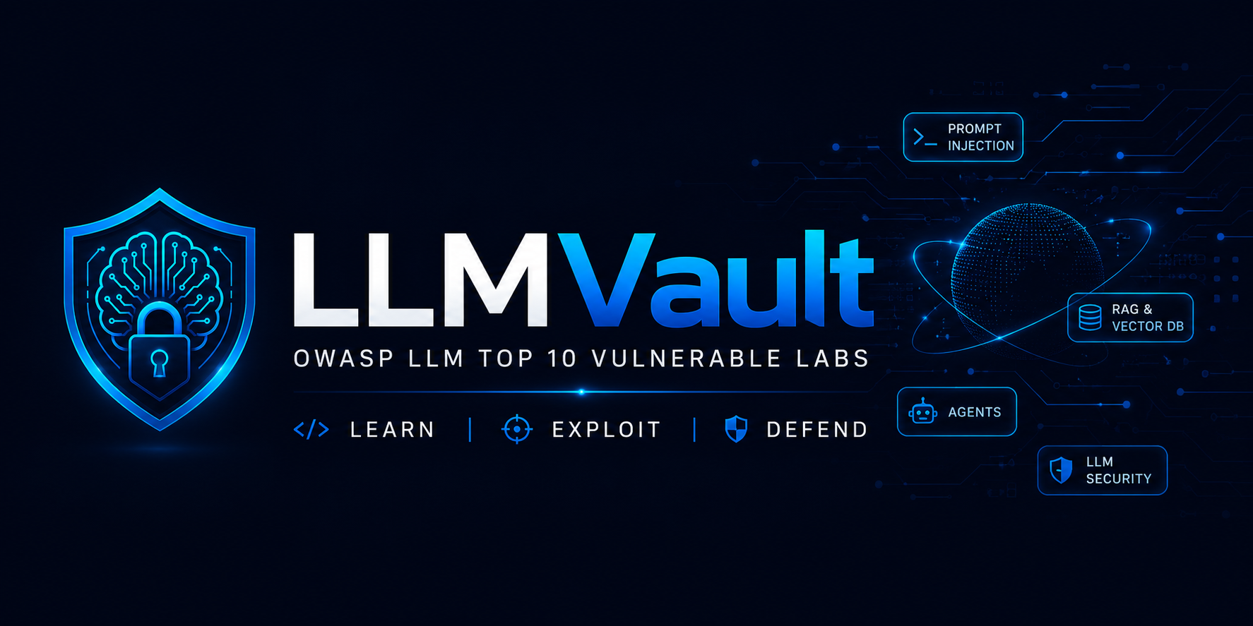 LLMVault — OWASP LLM Top 10 Training Platform banner